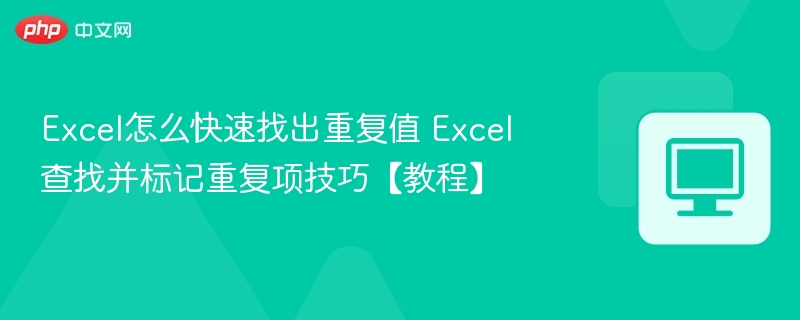 Excel怎么快速找出重复值 Excel查找并标记重复项技巧【教程】