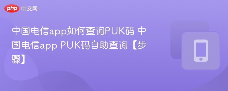 中国电信app查PUK码方法详解