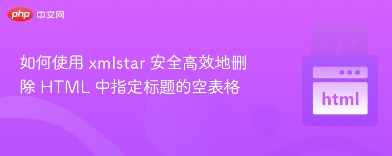 XMLStar删除空表格方法与步骤详解