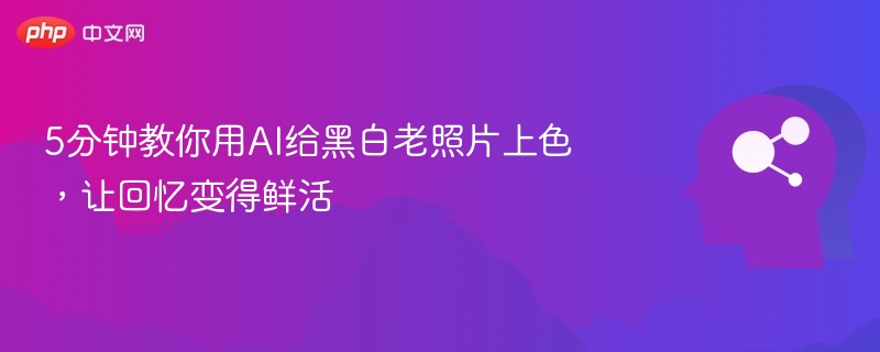 5分钟教你用AI给黑白老照片上色，让回忆变得鲜活