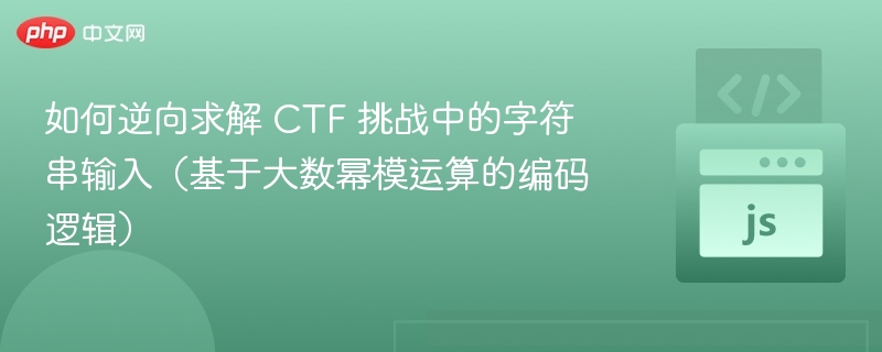 逆向分析CTF幂模编码逻辑