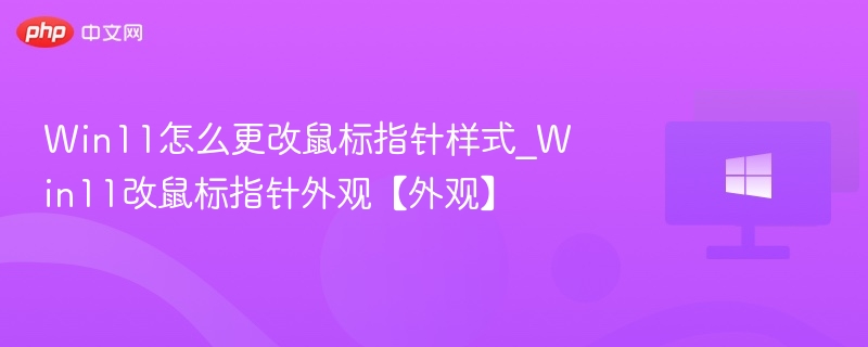 Win11怎么更改鼠标指针样式_Win11改鼠标指针外观【外观】