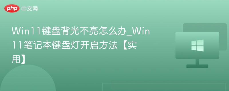 Win11键盘背光不亮怎么处理