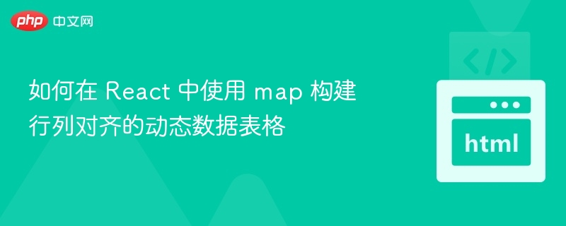 如何在 React 中使用 map 构建行列对齐的动态数据表格
