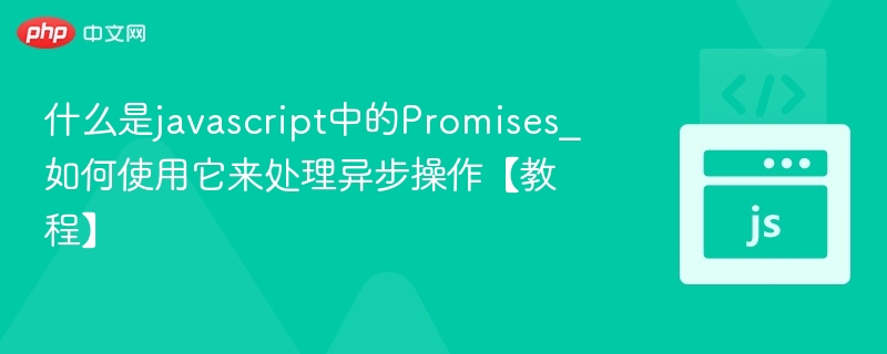 什么是javascript中的Promises_如何使用它来处理异步操作【教程】
