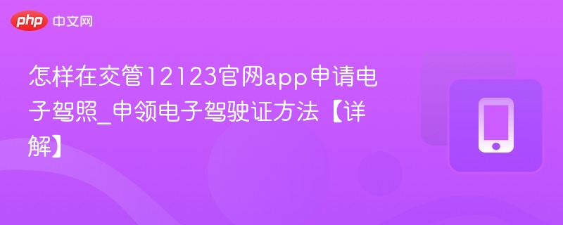 交管12123如何申请电子驾照？详细步骤解析