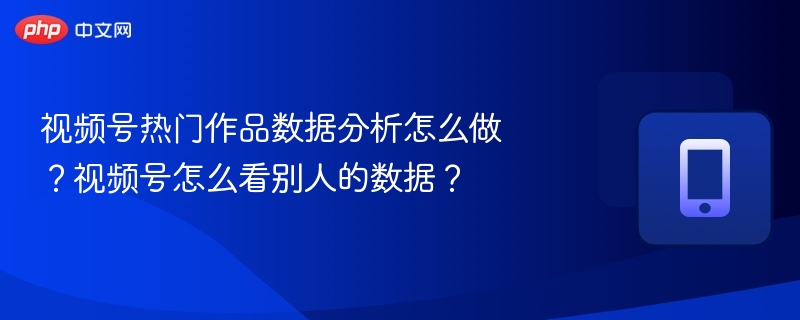 视频号数据怎么查？作品分析技巧分享