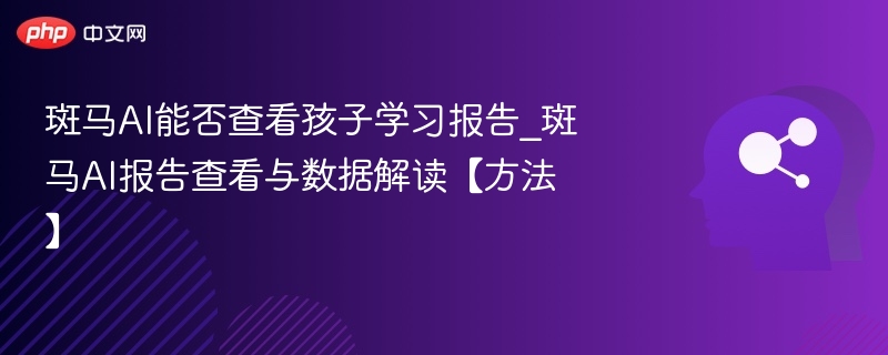 斑马AI学习报告查看方法详解