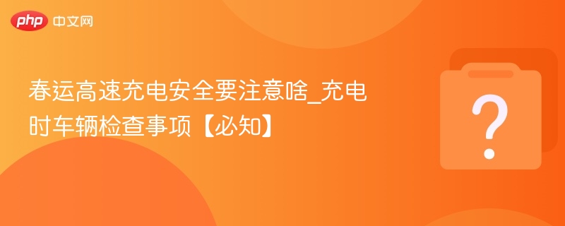 春运高速充电安全要注意啥_充电时车辆检查事项【必知】