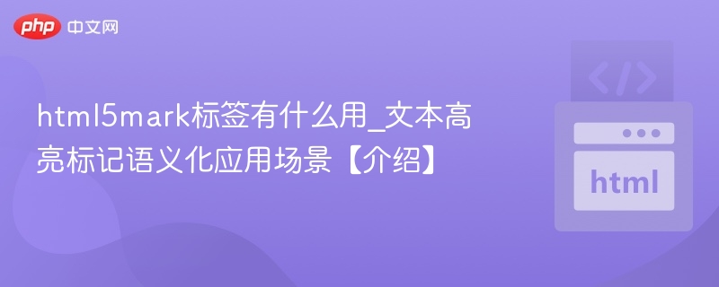 HTML5mark标签使用与语义化高亮解析