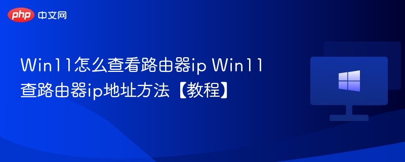 Win11怎么查看路由器ip Win11查路由器ip地址方法【教程】