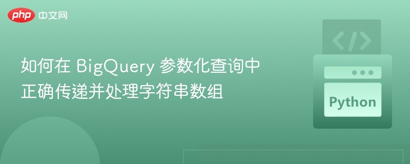 如何在 BigQuery 参数化查询中正确传递并处理字符串数组
