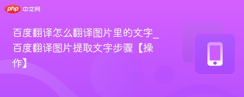 百度翻译文字提取方法教程