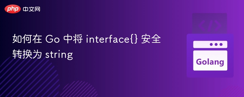 如何在 Go 中将 interface{} 安全转换为 string
