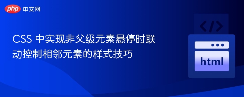 CSS 中实现非父级元素悬停时联动控制相邻元素的样式技巧