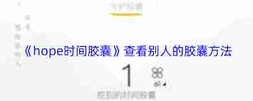hope时间胶囊如何查看他人胶囊
