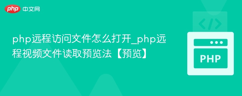 php远程访问文件怎么打开_php远程视频文件读取预览法【预览】