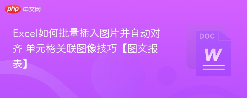 Excel批量插入图片并自动对齐方法
