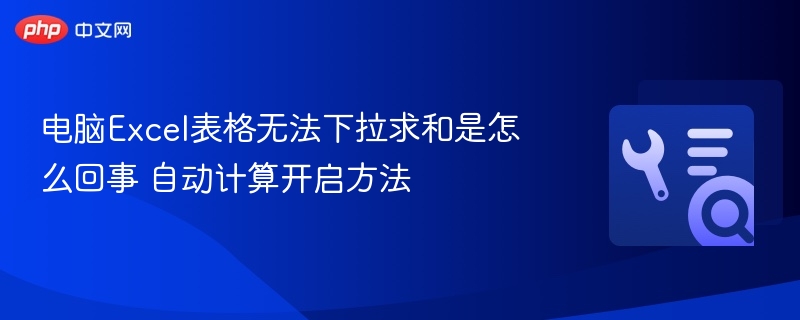 电脑Excel表格无法下拉求和是怎么回事 自动计算开启方法