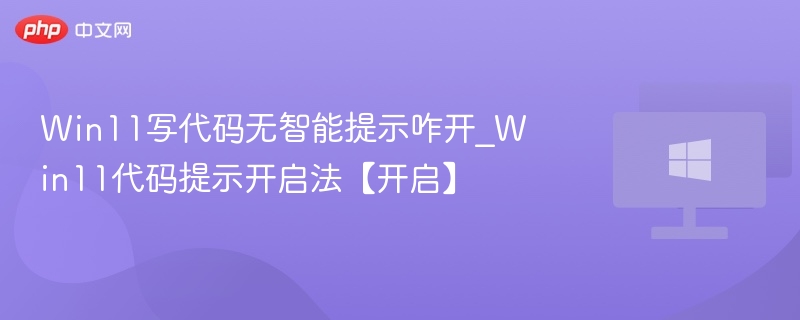 Win11代码提示怎么开启？手把手教学