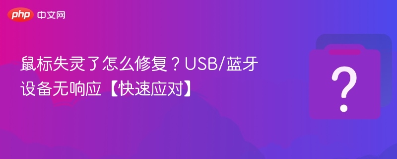 鼠标失灵了怎么修复？USB/蓝牙设备无响应【快速应对】
