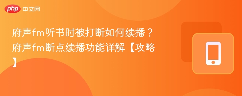 府声fm听书时被打断如何续播？府声fm断点续播功能详解【攻略】