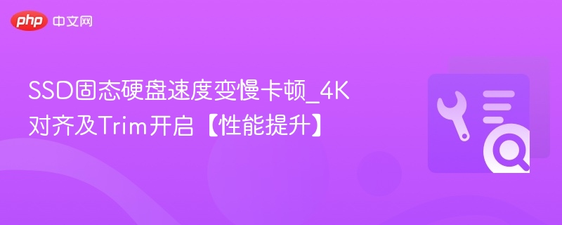 SSD固态硬盘速度变慢卡顿_4K对齐及Trim开启【性能提升】