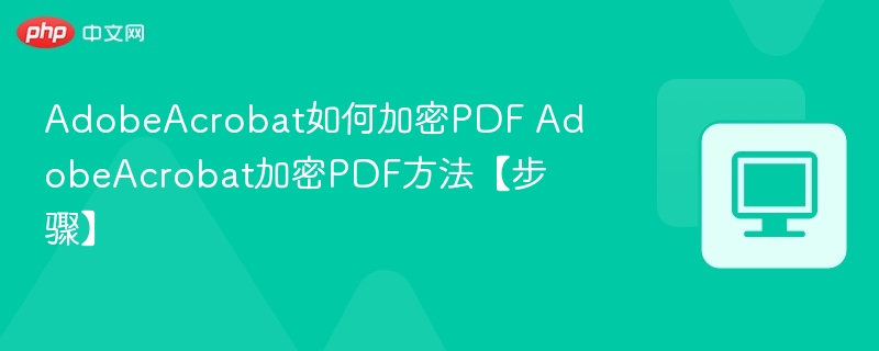 AdobeAcrobat加密PDF教程详解