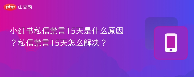 小红书私信禁言15天是什么原因?私信禁言15天怎么解决?