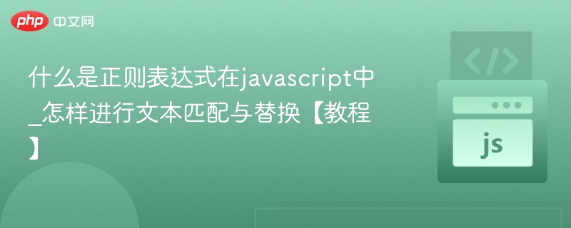 什么是正则表达式在javascript中_怎样进行文本匹配与替换【教程】