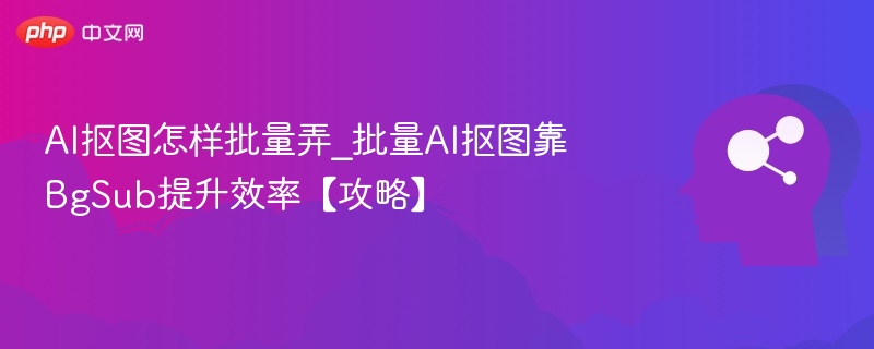 AI抠图批量处理技巧｜BgSub高效使用指南