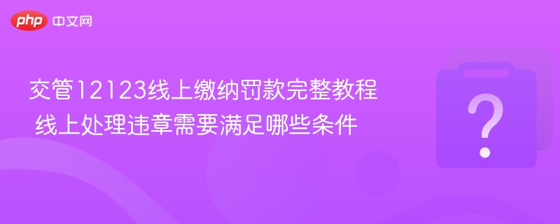 交管12123线上缴纳罚款完整教程 线上处理违章需要满足哪些条件