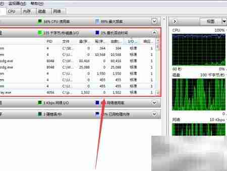 如何展开电脑磁盘监视信息