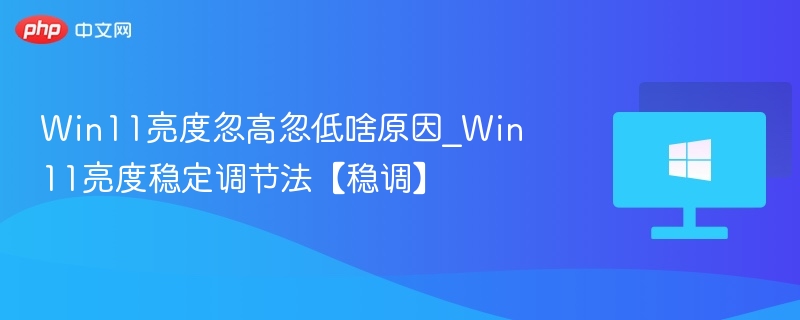 Win11屏幕亮度忽高忽低怎么解决