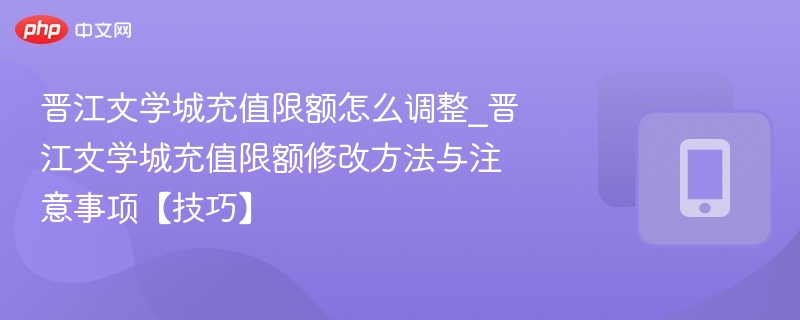 晋江文学城充值限额怎么调？