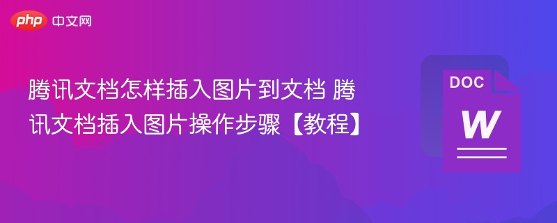 腾讯文档怎么插入图片？图文教程详解