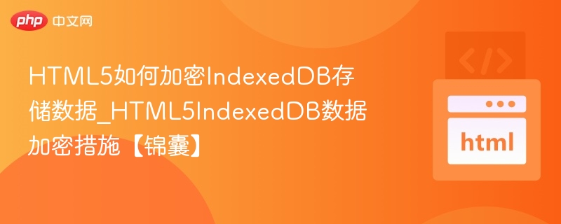 HTML5如何加密IndexedDB存储数据_HTML5IndexedDB数据加密措施【锦囊】