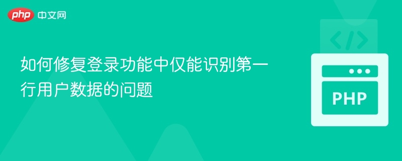 登录功能只读第一行数据解决方法