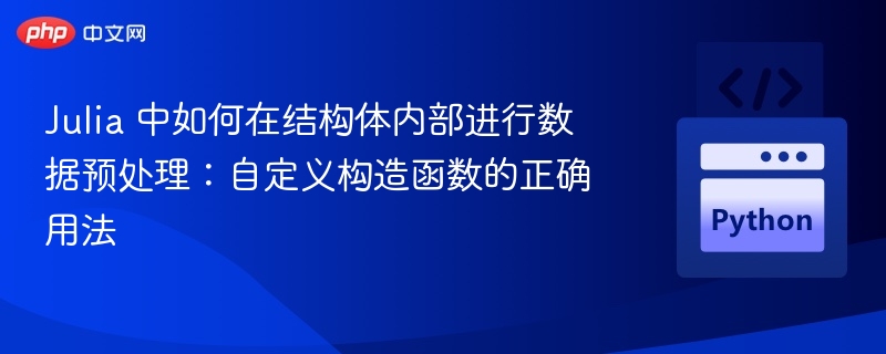 Julia 中如何在结构体内部进行数据预处理：自定义构造函数的正确用法
