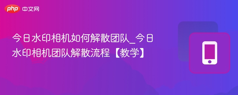 今日水印相机如何解散团队_今日水印相机团队解散流程【教学】
