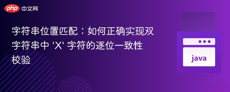 字符串位置匹配:如何正确实现双字符串中 'X' 字符的逐位一致性校验