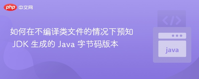 如何在不编译类文件的情况下预知 JDK 生成的 Java 字节码版本
