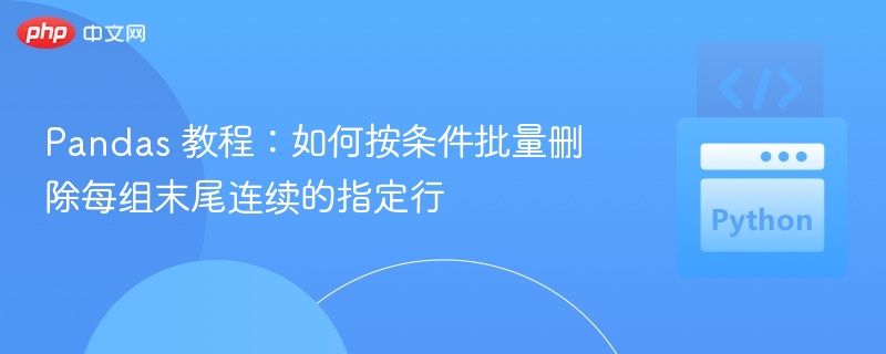 Pandas 教程：如何按条件批量删除每组末尾连续的指定行
