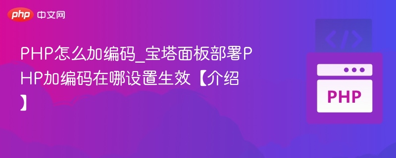 PHP怎么加编码_宝塔面板部署PHP加编码在哪设置生效【介绍】