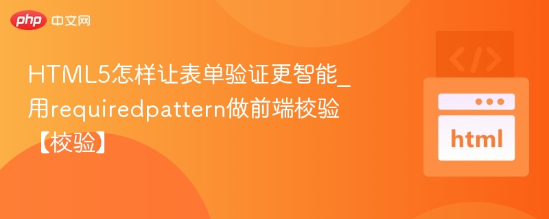 HTML5表单验证：required与pattern应用技巧