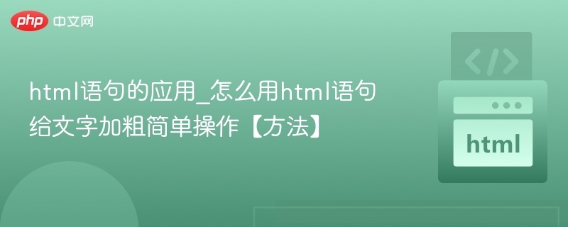 html语句的应用_怎么用html语句给文字加粗简单操作【方法】