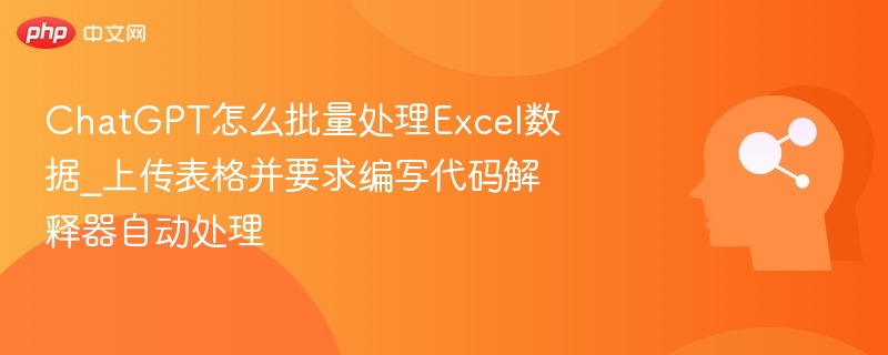 ChatGPT怎么批量处理Excel数据_上传表格并要求编写代码解释器自动处理