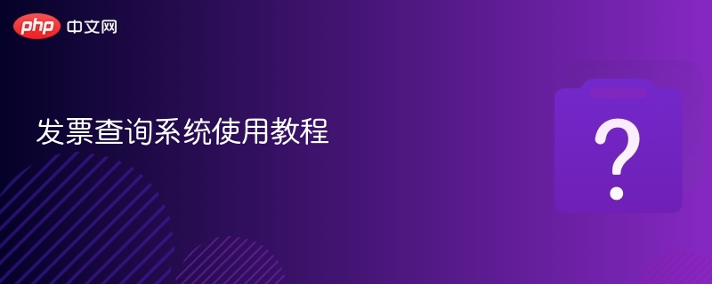 发票查询系统使用教程与操作指南
