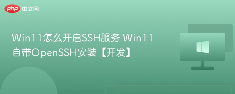Win11怎么开启SSH服务 Win11自带OpenSSH安装【开发】