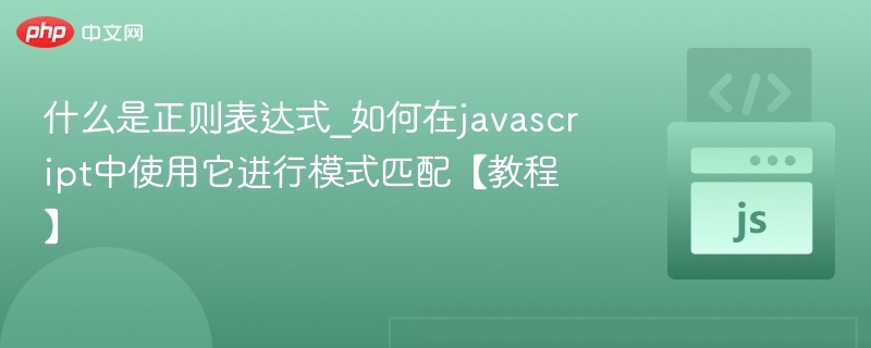 正则表达式是什么及JS使用方法